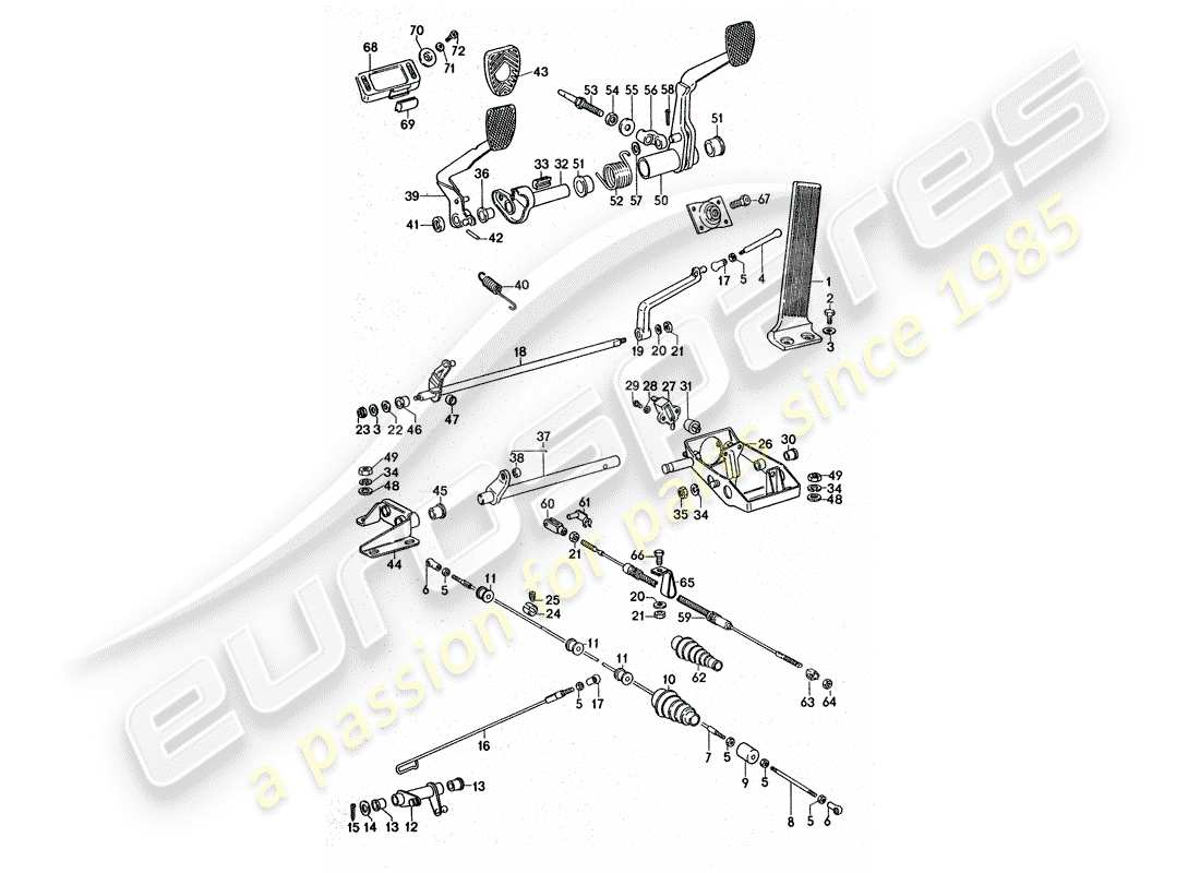 porsche 911 turbo (1977) pedals part diagram