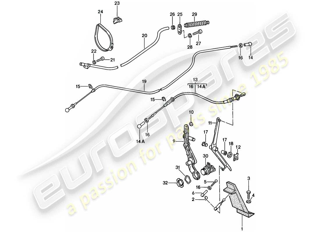 porsche 928 (1979) throttle control part diagram