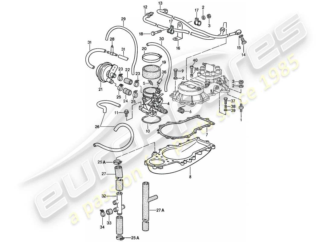 porsche 928 (1980) k-jetronic - 2 part diagram