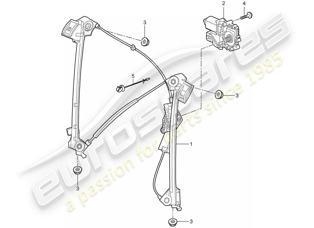 porsche 997 gen. 2 (2012) window regulator part diagram