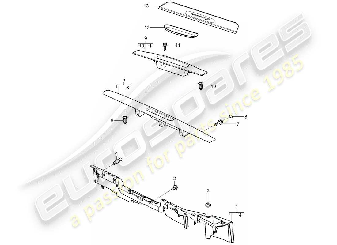 porsche 997 gen. 2 (2009) lining part diagram