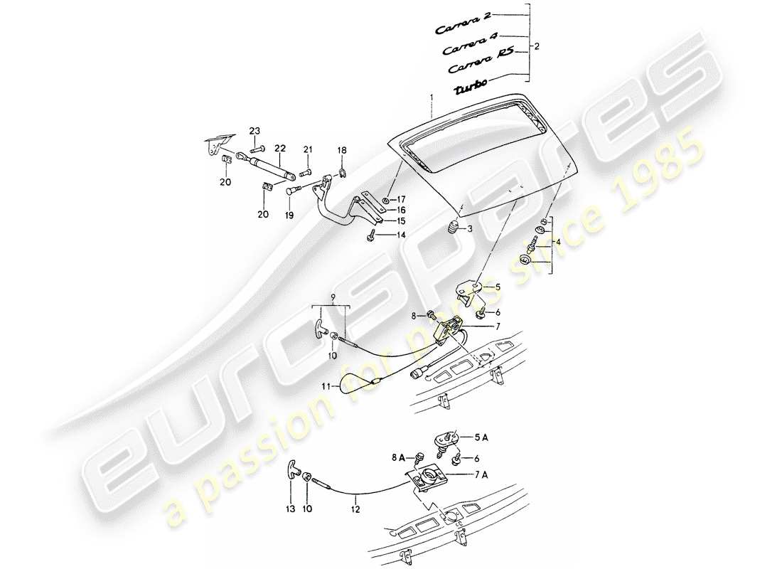 porsche 964 (1992) cover part diagram