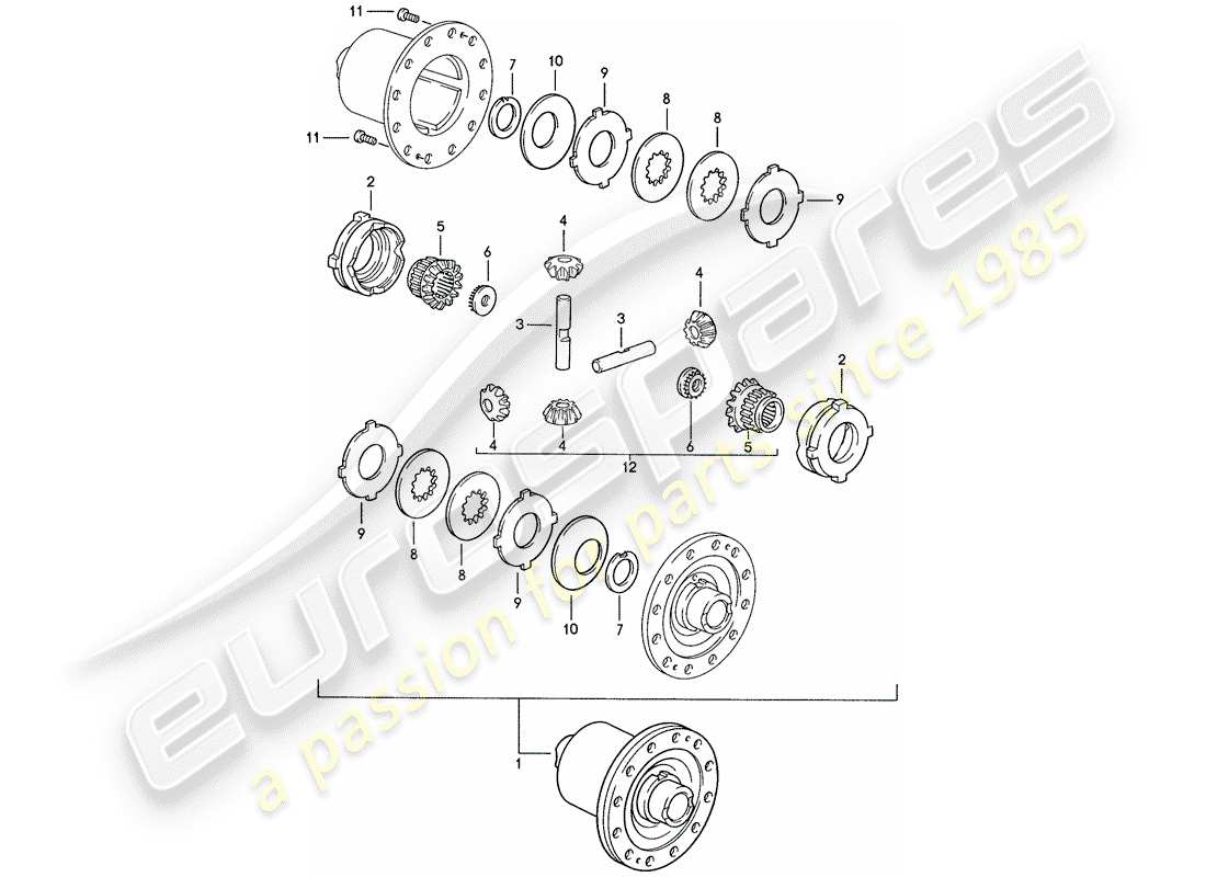 porsche 928 (1991) automatic transmission - limited slip differential - d >> - mj 1989 part diagram