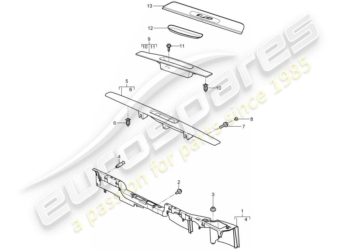 porsche 997 gt3 (2007) lining part diagram