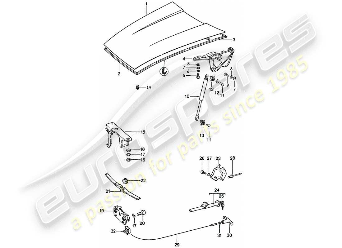 porsche 911 (1981) cover part diagram