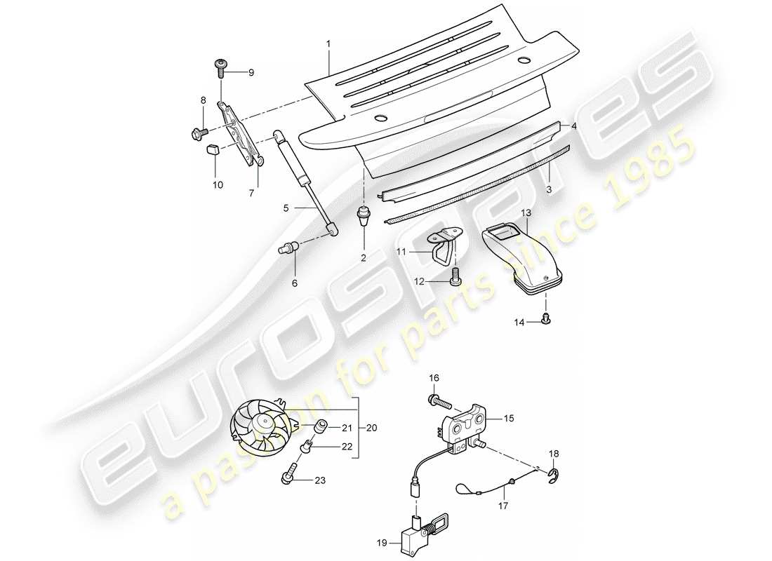 porsche 997 t/gt2 (2007) cover part diagram