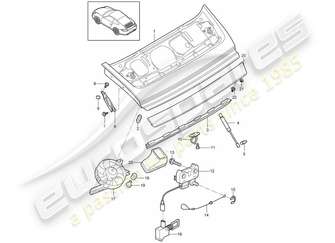 porsche 997 gen. 2 (2009) cover part diagram