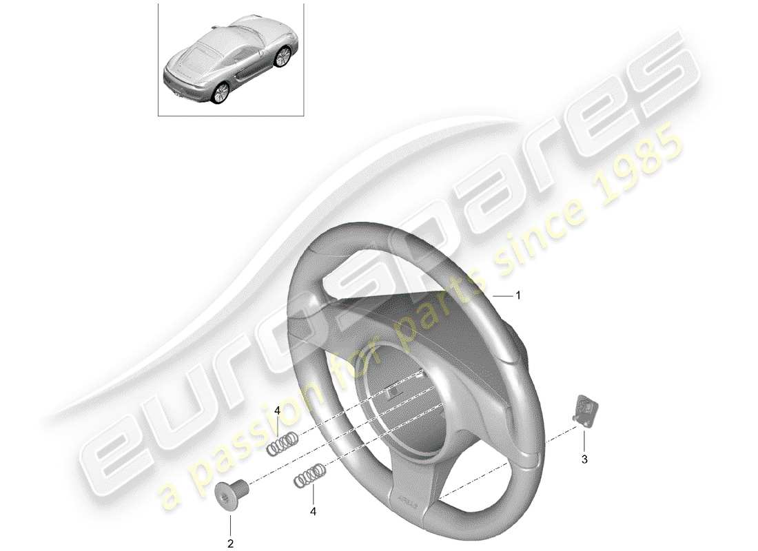 porsche cayman 981 (2016) steering wheels part diagram