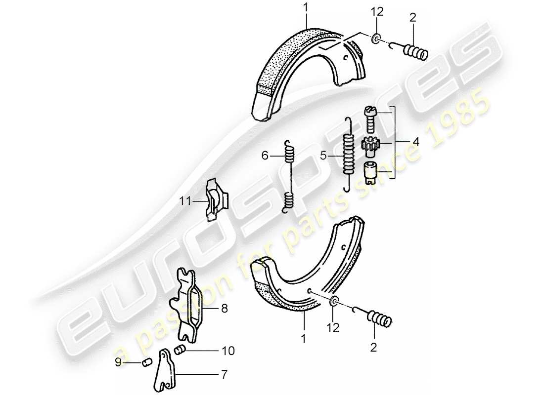 porsche 993 (1997) handbrake part diagram