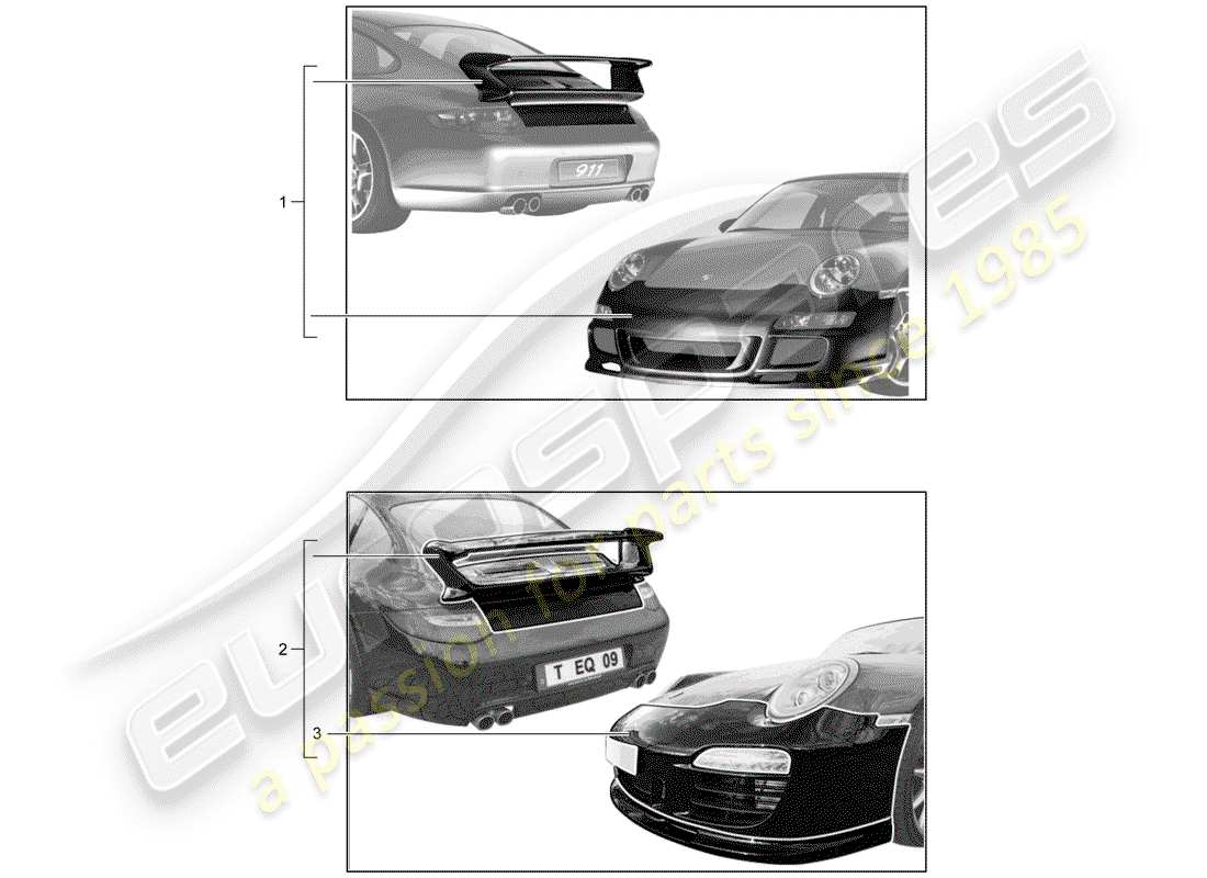 porsche tequipment catalogue (1999) aerokit part diagram