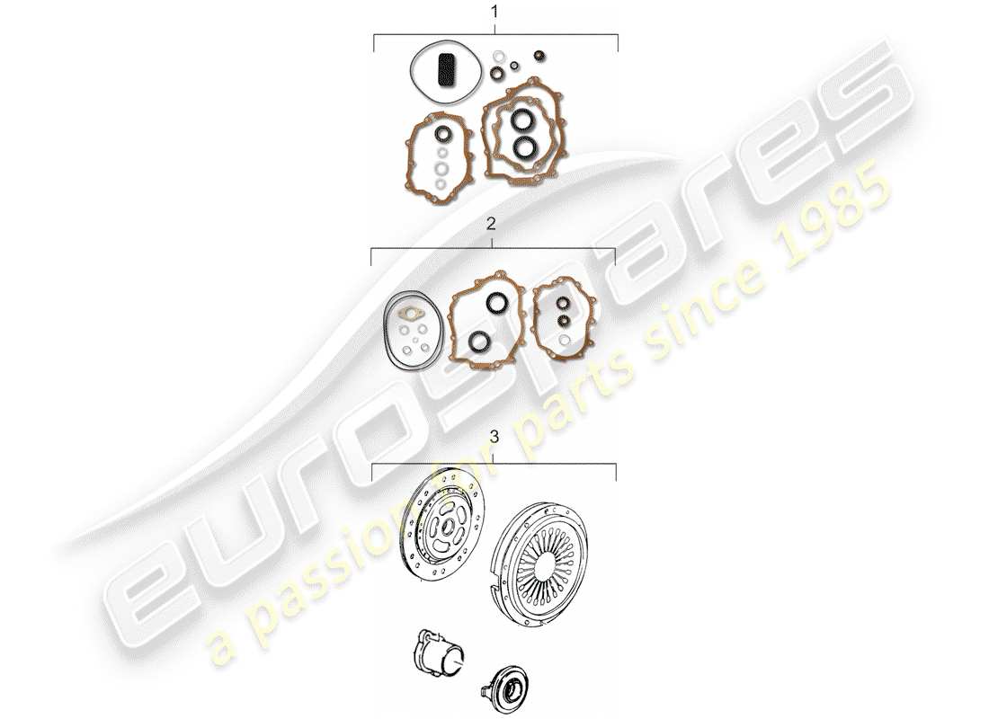 porsche 964 (1992) gasket set part diagram