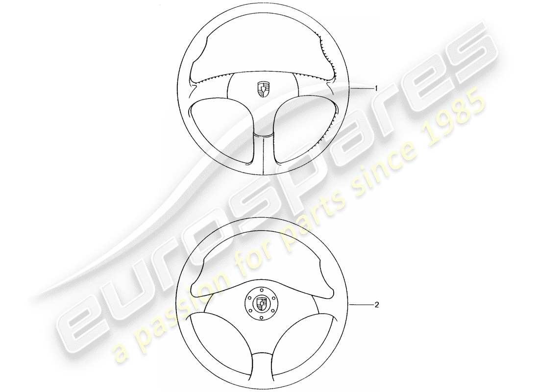 porsche tequipment catalogue (1999) sports steering wheel part diagram