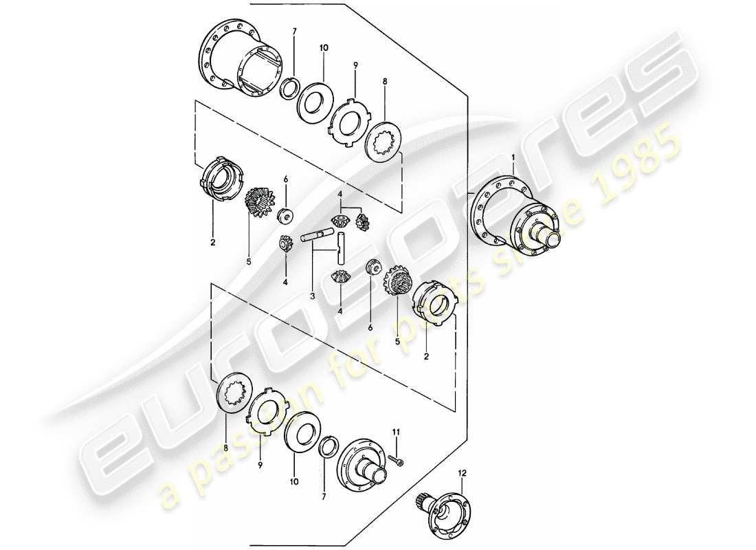 porsche 924 (1983) limited slip differential - manual gearbox - vq vr uv md - me mf mb mx - 4q 5q 6q - d - mj 1981>> part diagram