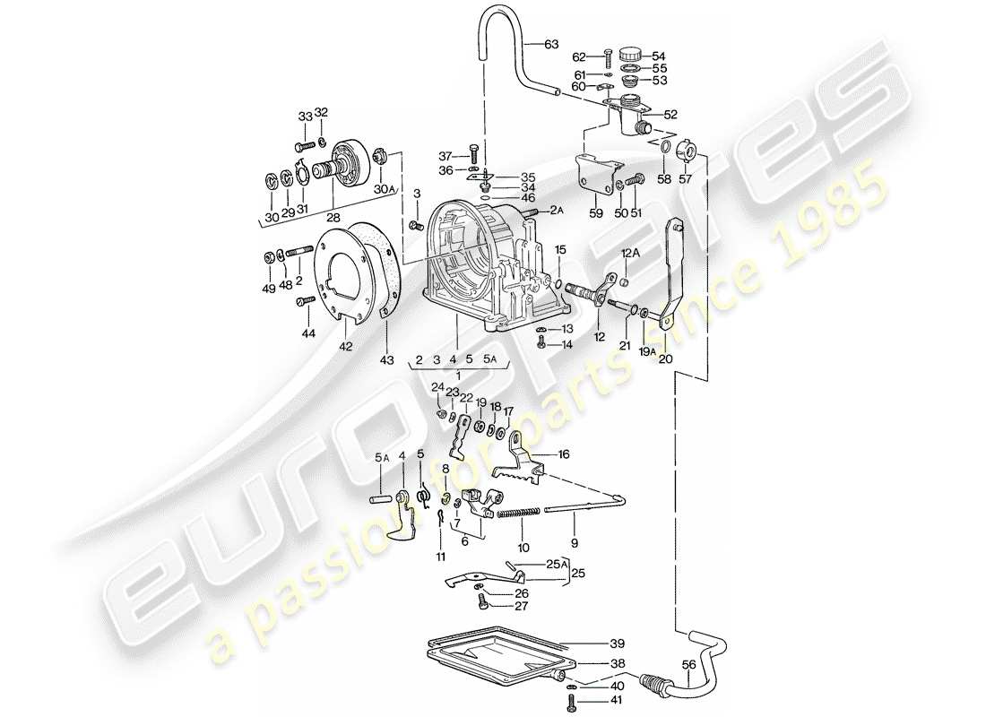 porsche 924 (1979) transmission case - automatic transmission part diagram