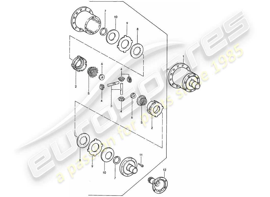 porsche 944 (1987) limited slip differential - manual gearbox part diagram