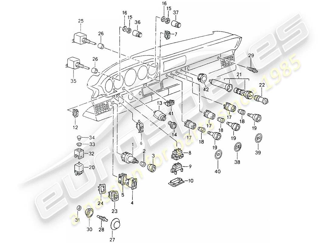 porsche 964 (1992) switch part diagram