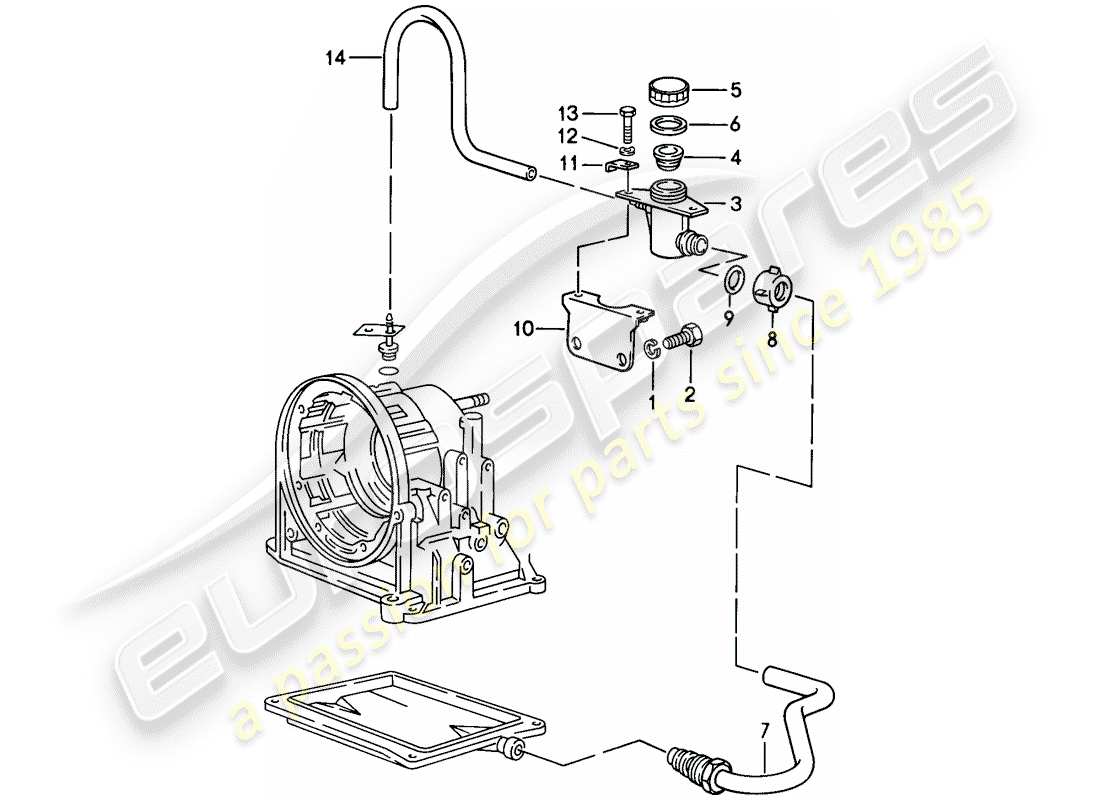 porsche 944 (1987) oil inlet - automatic transmission part diagram