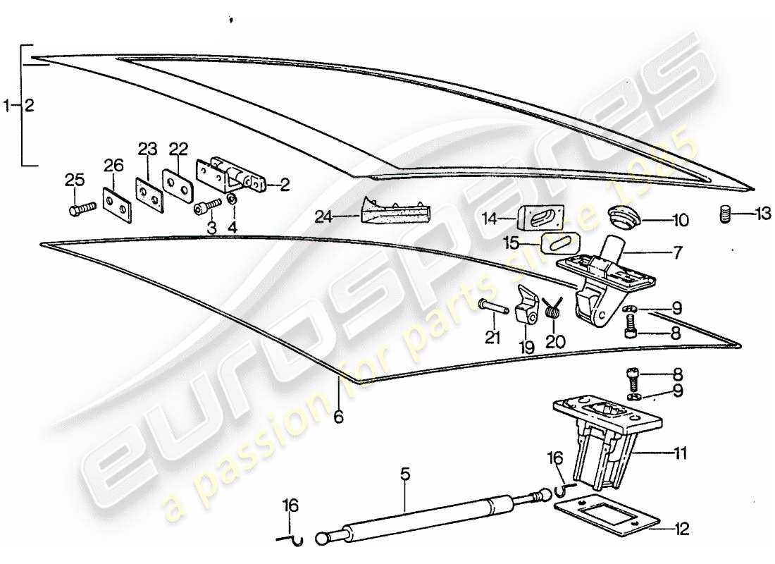 porsche 928 (1981) cover part diagram