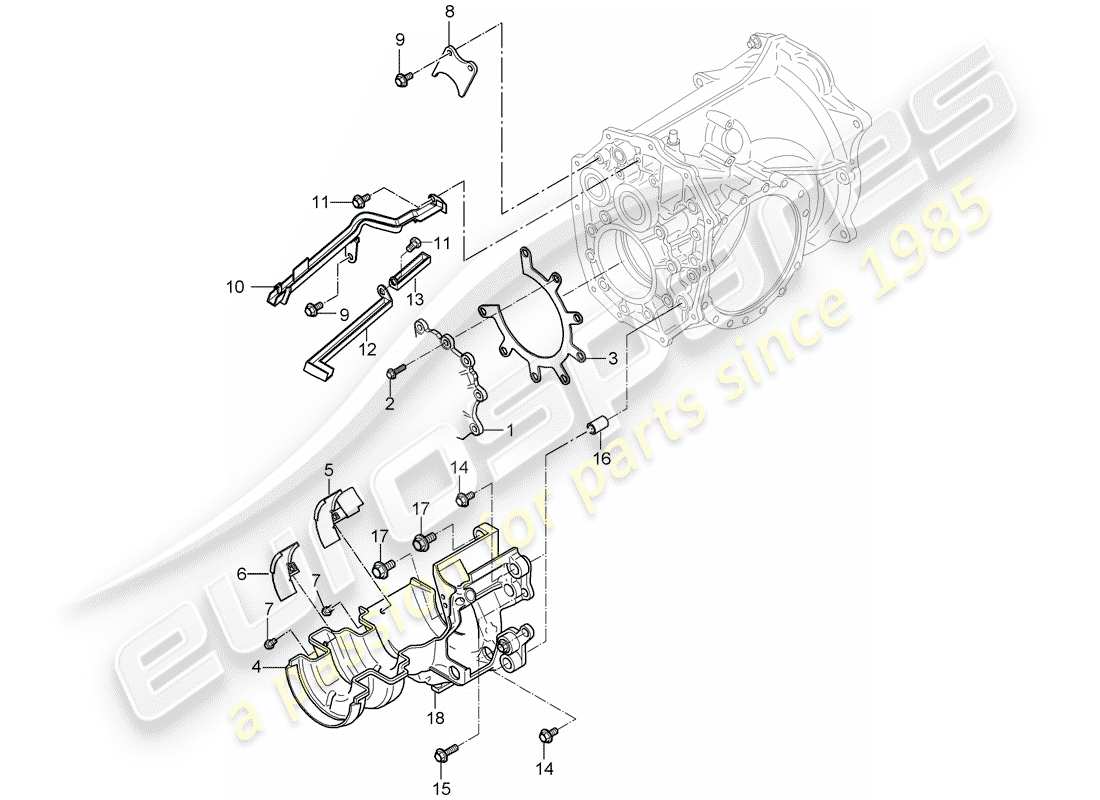 porsche 997 (2008) gears and shafts part diagram