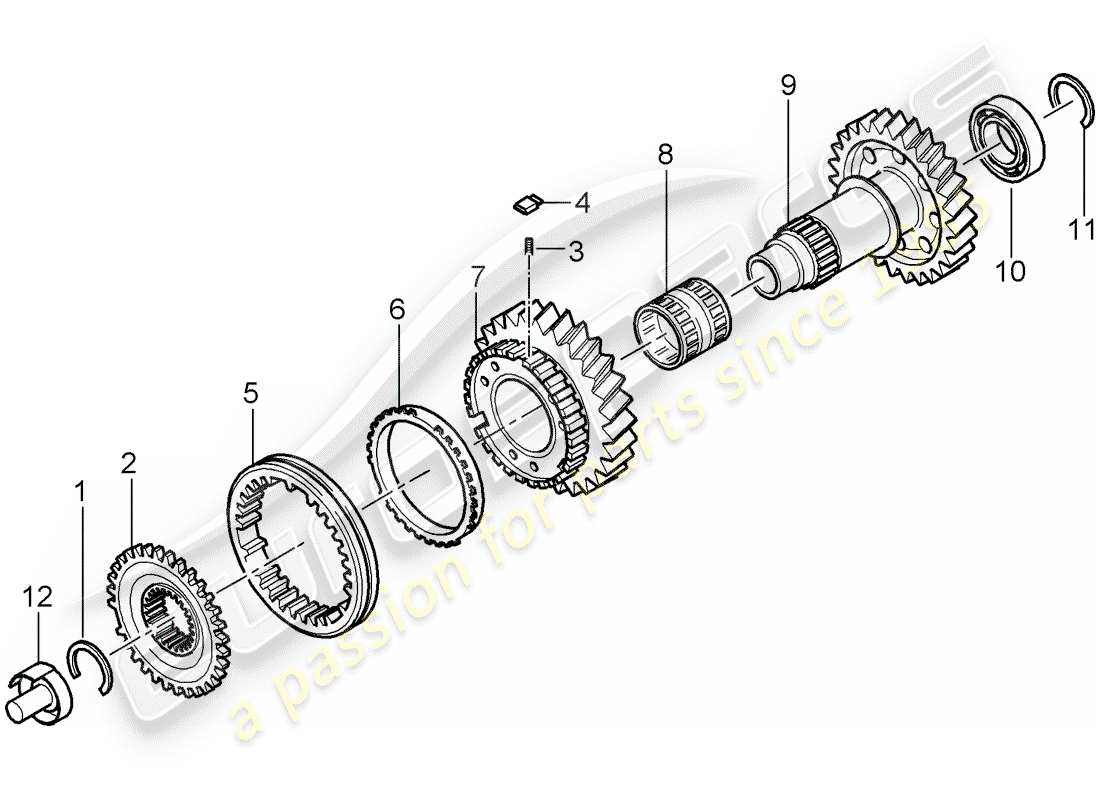 porsche 997 (2008) reverse gear part diagram