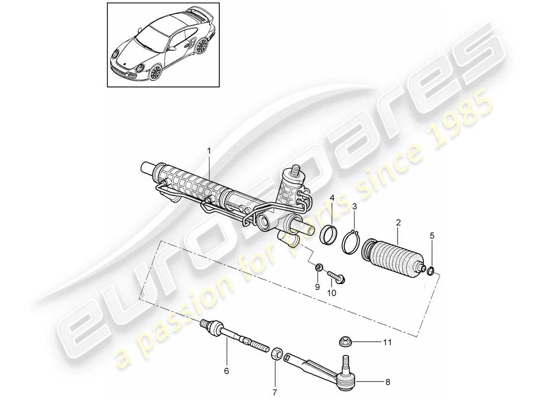 porsche 911 t/gt2rs (2013) power steering part diagram