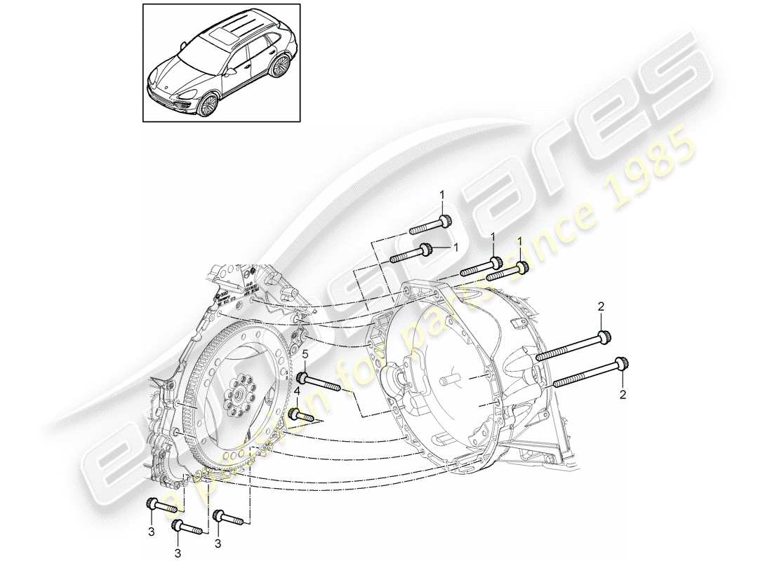 porsche cayenne e2 (2014) mounting parts for engine and part diagram