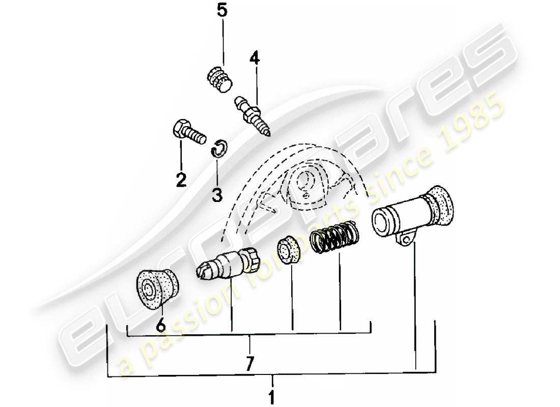 porsche 924 (1985) wheel brake cylinder - rear axle - d >> - mj 1980 part diagram