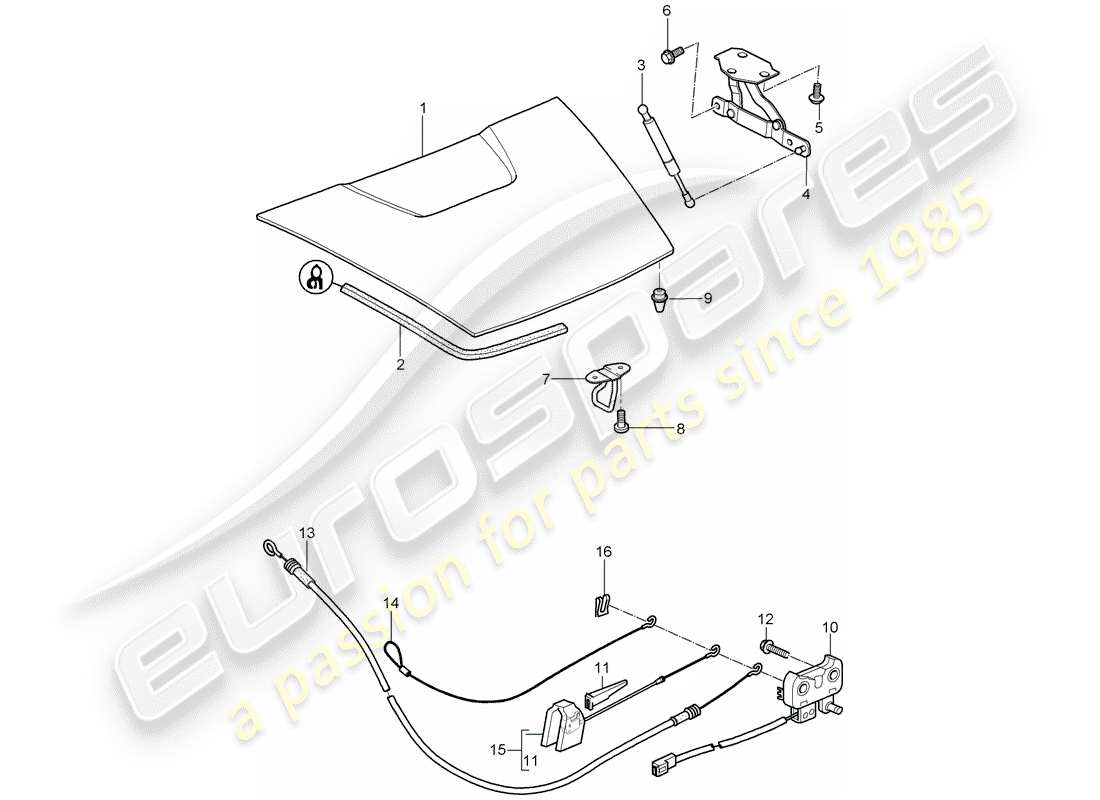 porsche boxster 987 (2007) cover part diagram