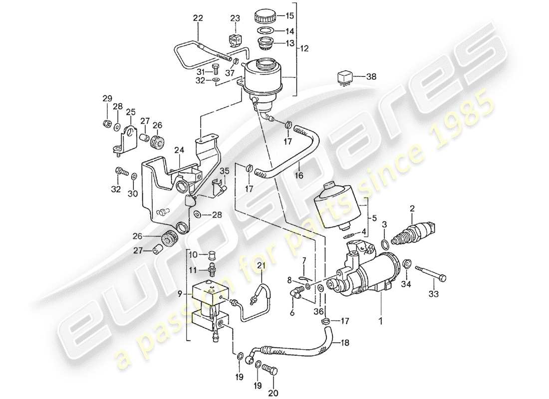 porsche 928 (1991) manual gearbox - lock control 1 - d - mj 1990>> part diagram