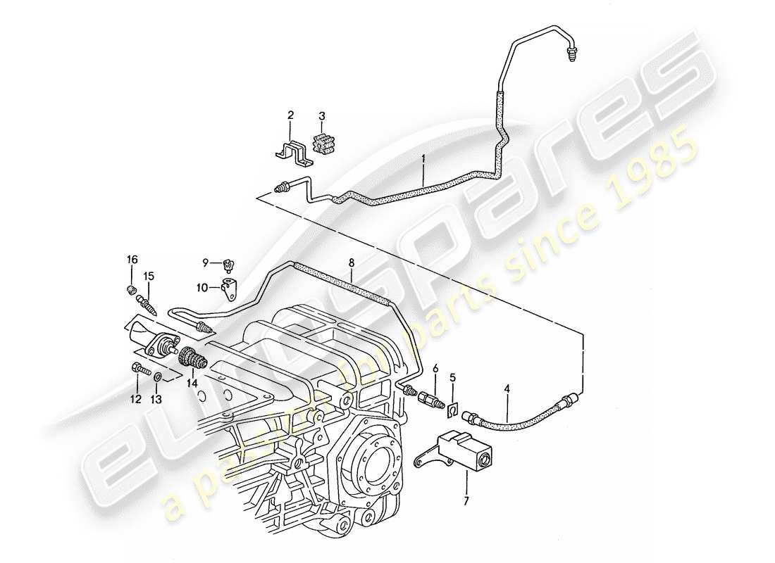 porsche 928 (1991) manual gearbox - lock control 2 - d - mj 1990>> part diagram