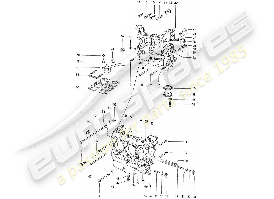 porsche 914 (1972) crankcase part diagram