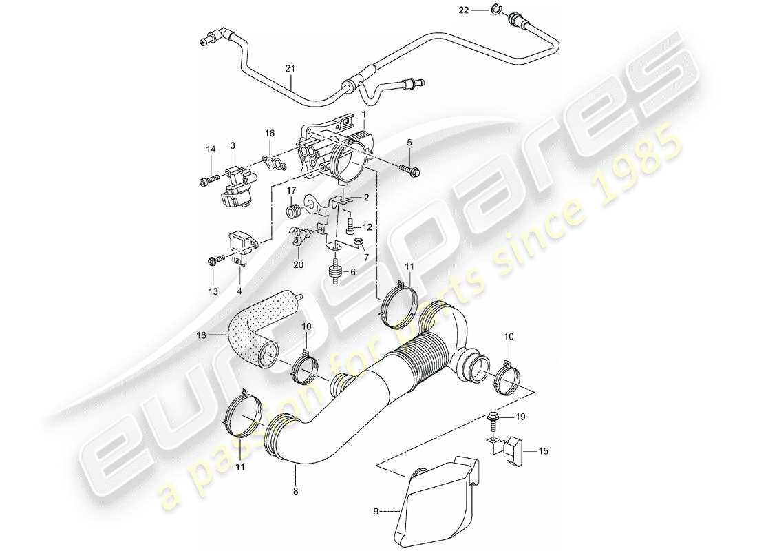 porsche boxster 986 (2003) throttle body part diagram