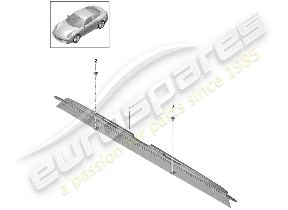 porsche 991 gen. 2 (2017) wind deflector part diagram