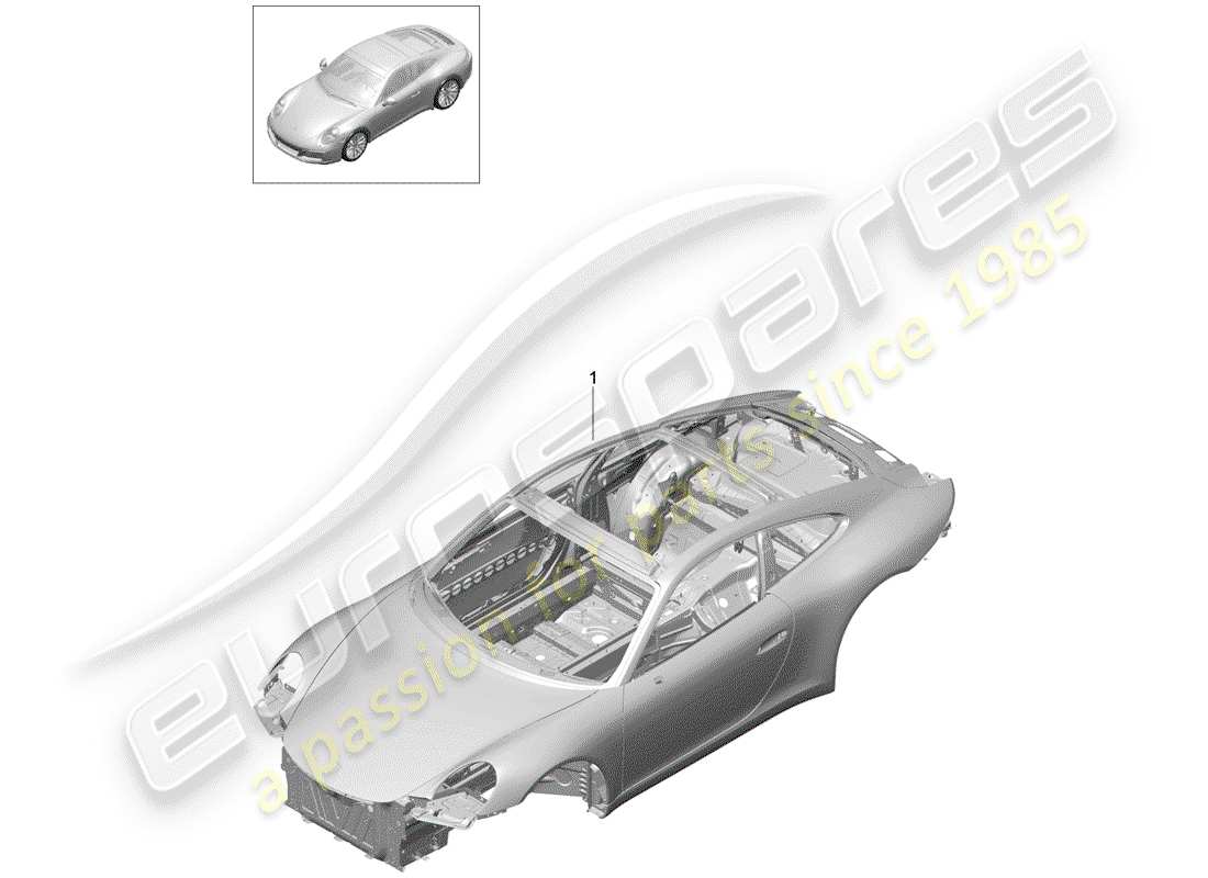 porsche 991 gen. 2 (2018) car body part diagram