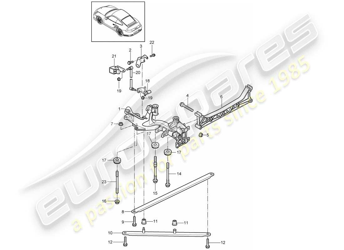 porsche 911 t/gt2rs (2011) rear axle part diagram