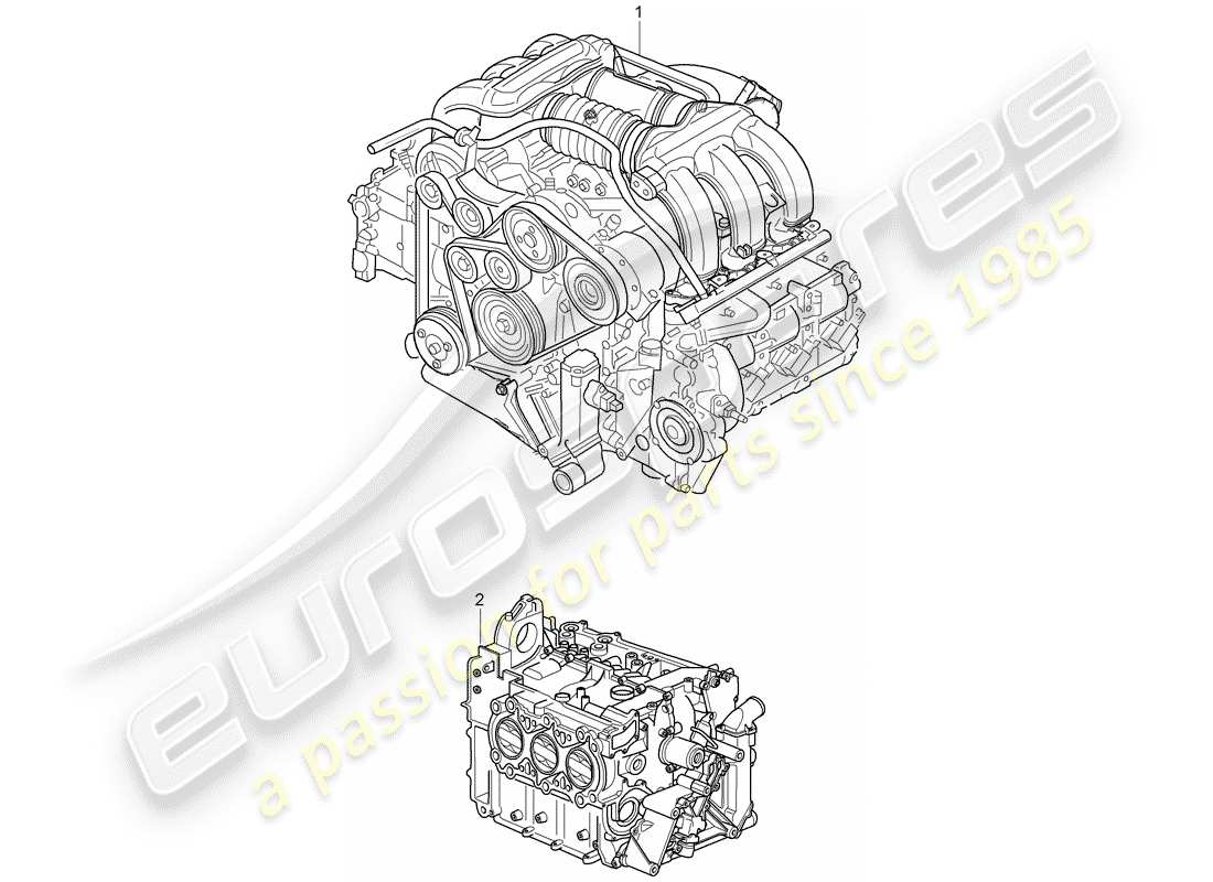 porsche boxster 987 (2005) replacement engine part diagram