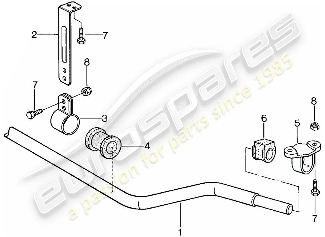 porsche 924s (1987) stabilizer part diagram