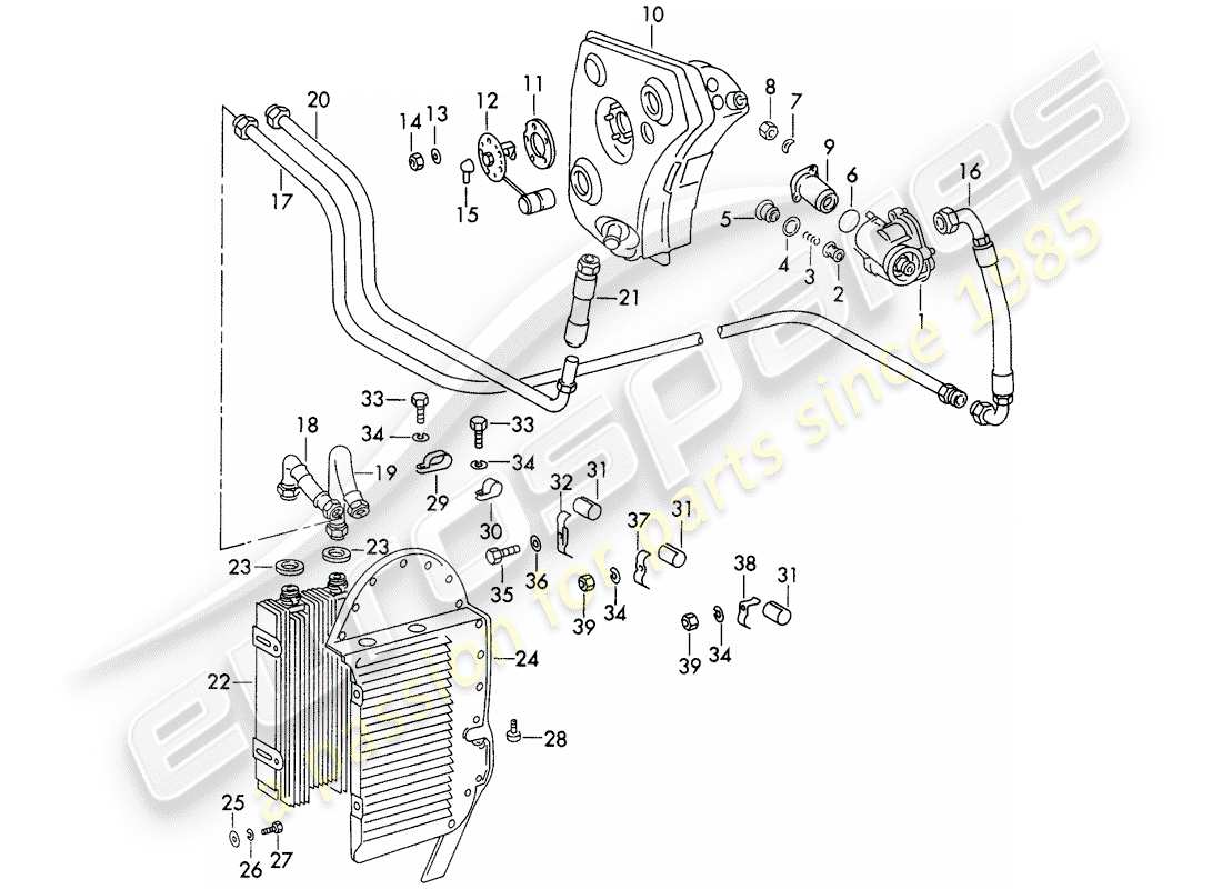 porsche 911 (1972) engine lubrication - auxiliary units - for - typ 911/53/63 - d - mj 1972>> - mj 1973 part diagram