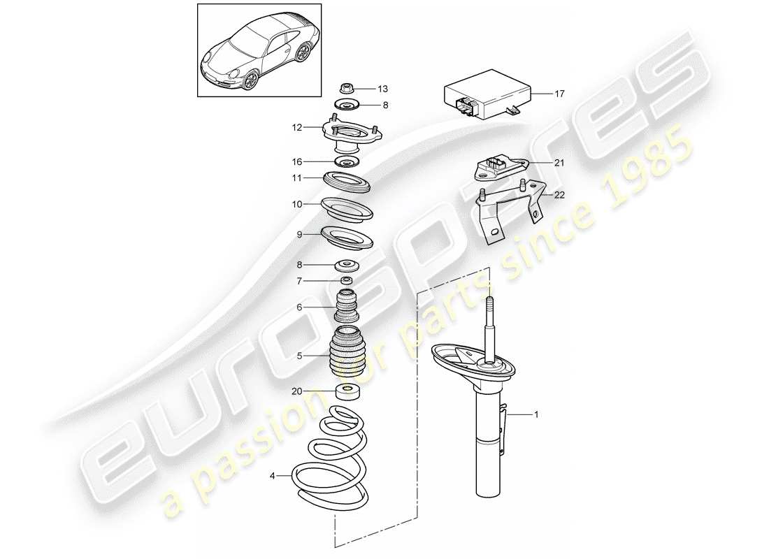 porsche 997 gen. 2 (2009) suspension part diagram