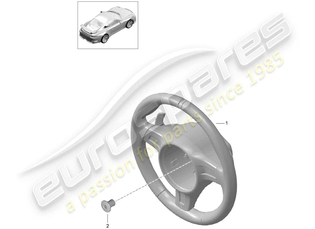 porsche 991r/gt3/rs (2014) steering wheel part diagram