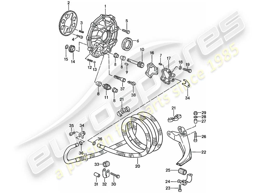 porsche 944 (1988) oil cooling part diagram