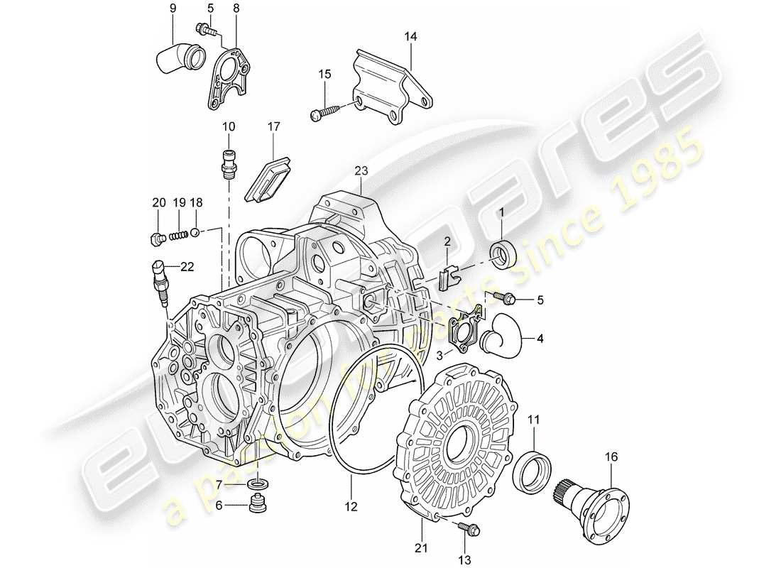 porsche 997 t/gt2 (2008) transmission case part diagram