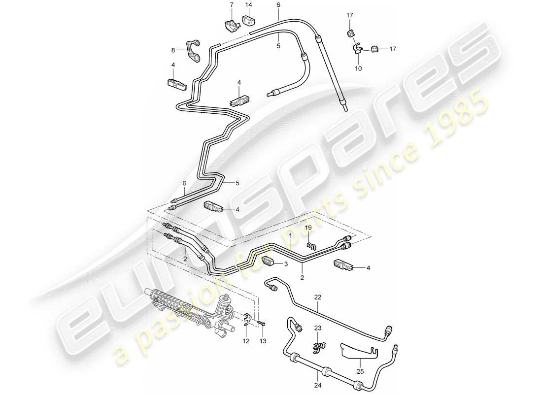 porsche 997 gt3 (2011) power steering part diagram