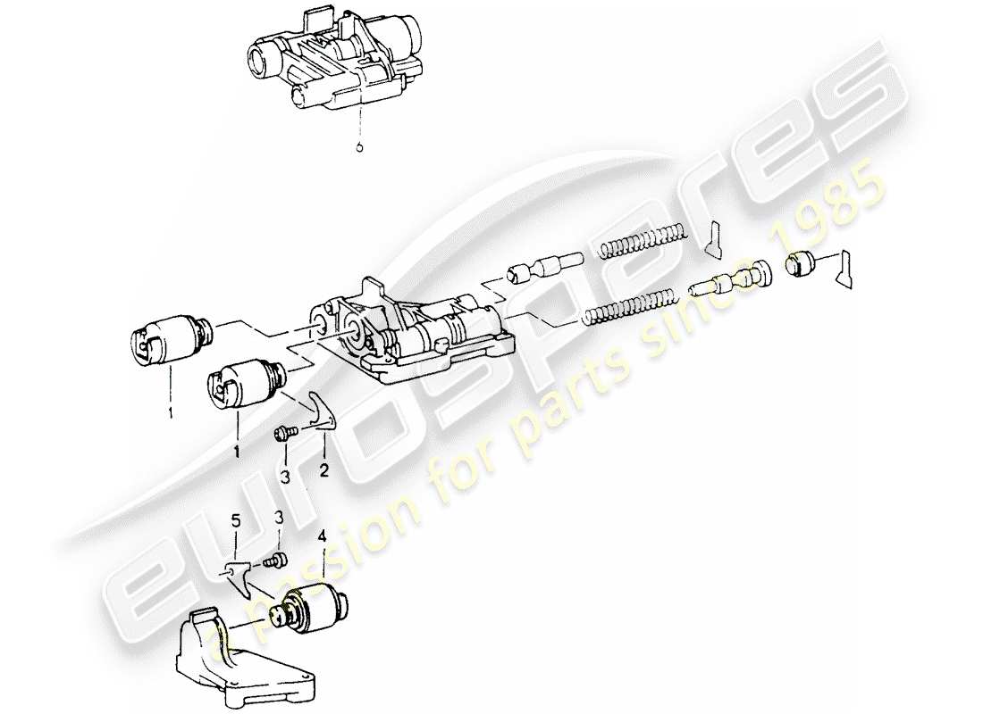 porsche 964 (1990) tiptronic - solenoid valve part diagram