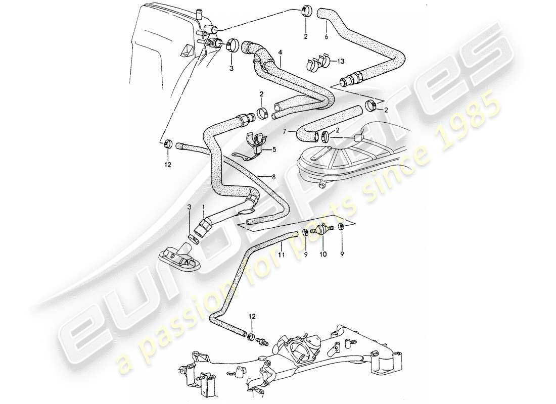 porsche 964 (1991) crankcase - bleeding part diagram