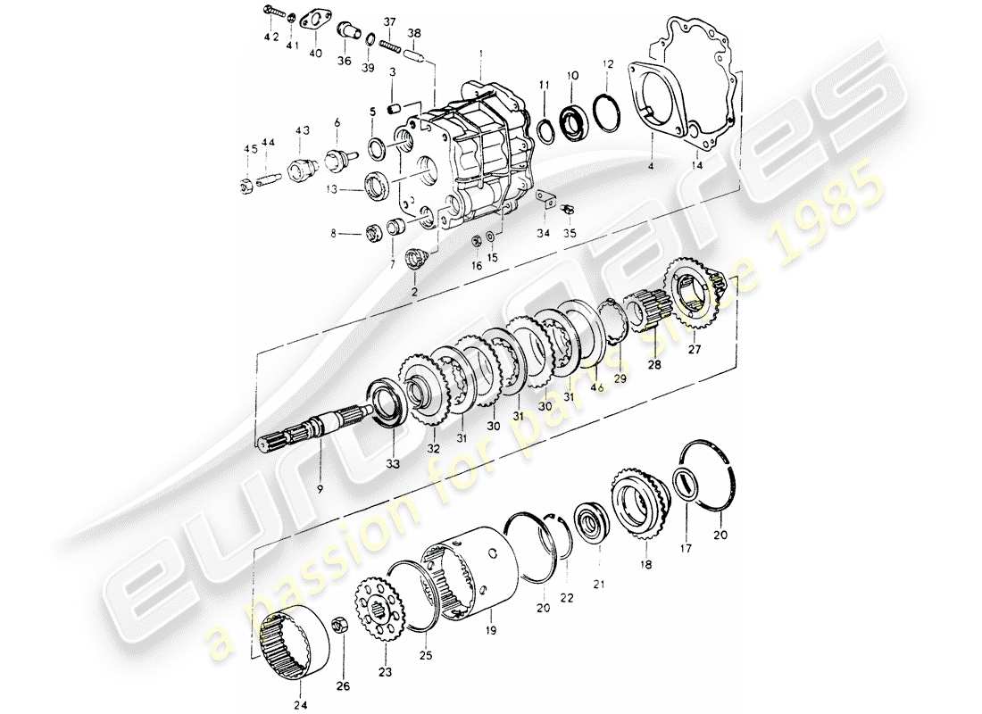 porsche 964 (1993) distributor housing part diagram