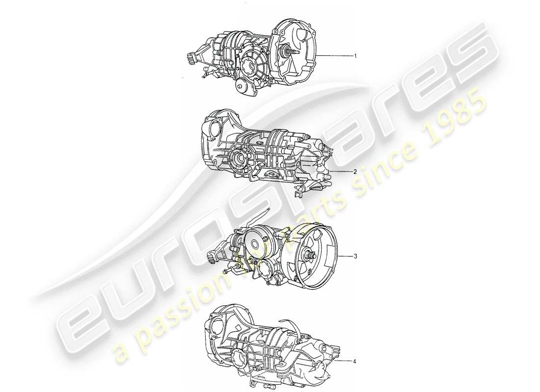 porsche replacement catalogue (1994) manual gearbox part diagram