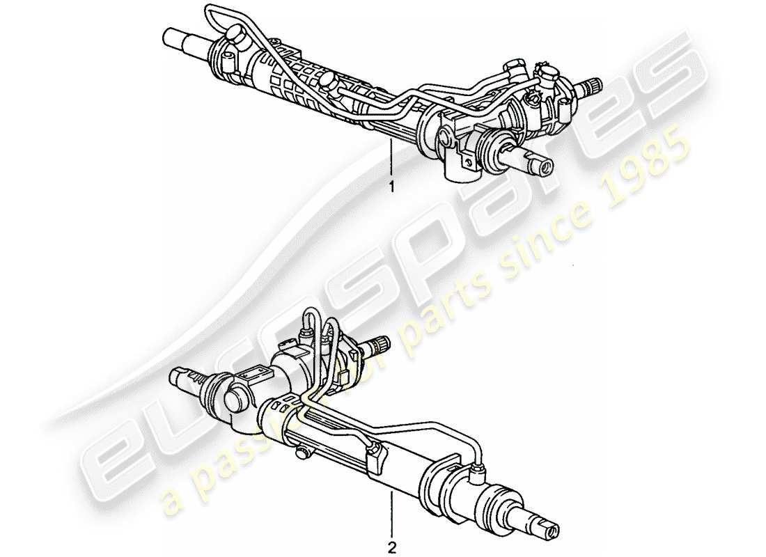 porsche replacement catalogue (1995) steering gear part diagram