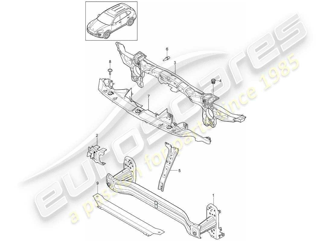 porsche cayenne e2 (2014) bracket part diagram