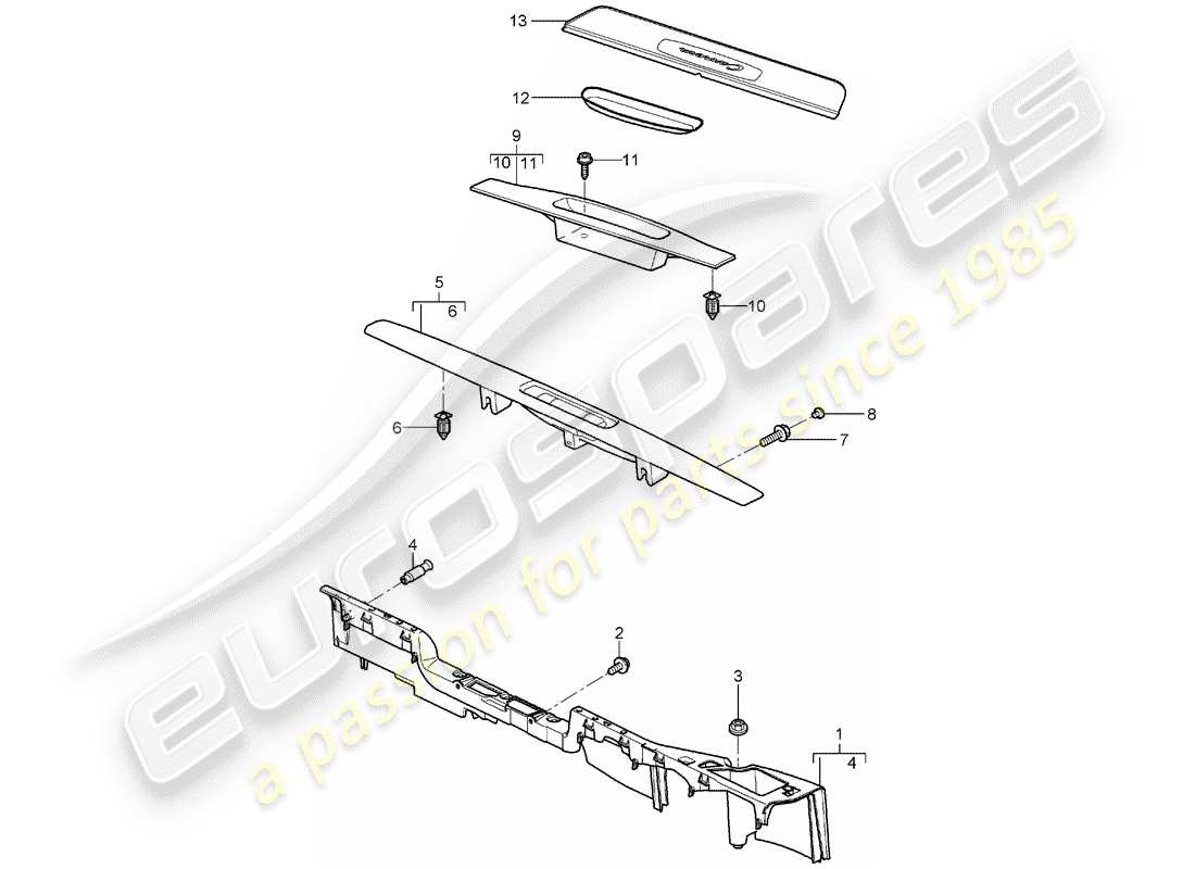 porsche 997 (2007) lining part diagram